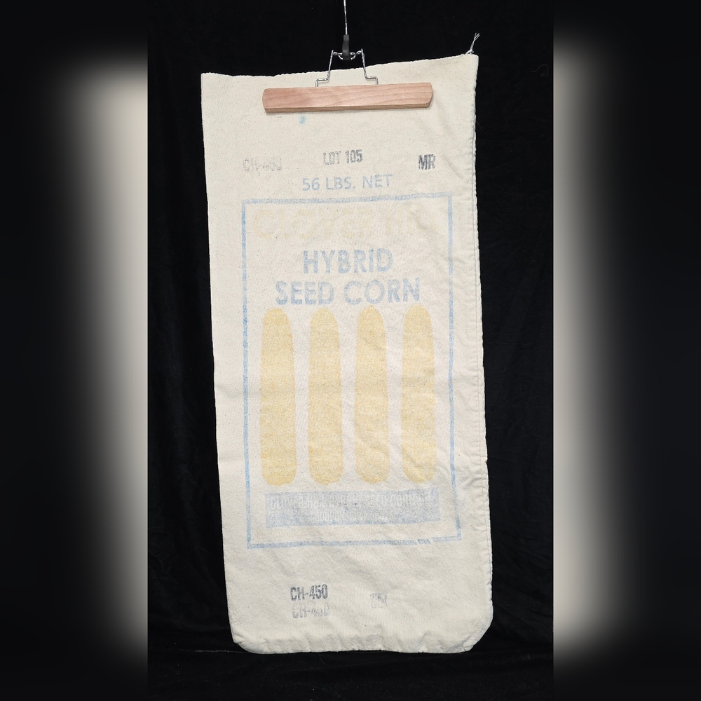 Corn Bag Sack Cloth Bag,  CLOVER HILL HYBRID SEED CORN CO., Vintage Bag 3